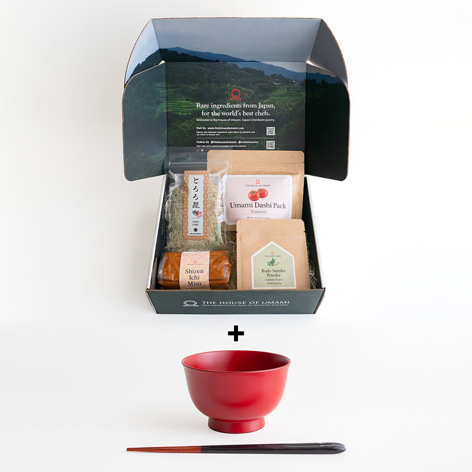 
                    
                      Miso Soup Box Tomato Dashi with optional Japanese 
lacquerware Red bowl
                    
                  