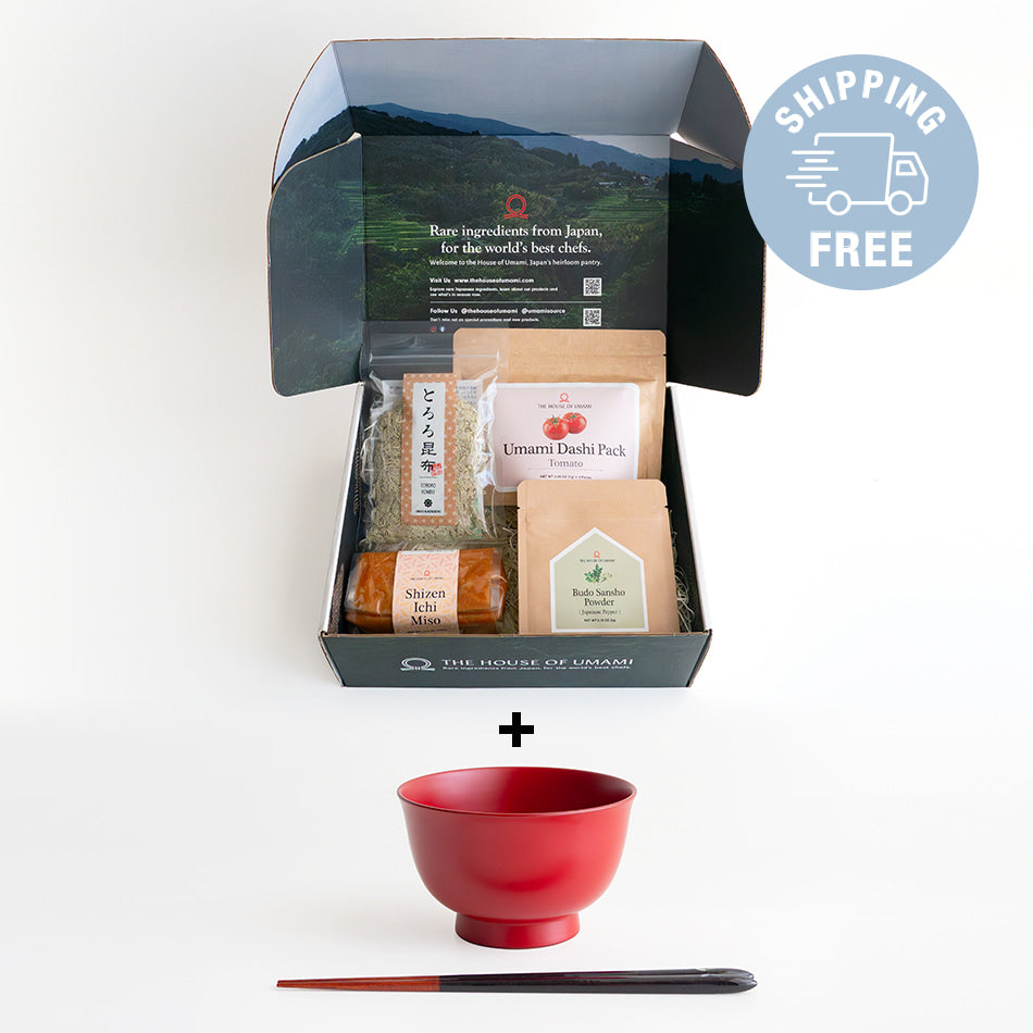 
                    
                      Miso Soup Box Tomato Dashi with optional Japanese 
lacquerware Red bowl
                    
                  